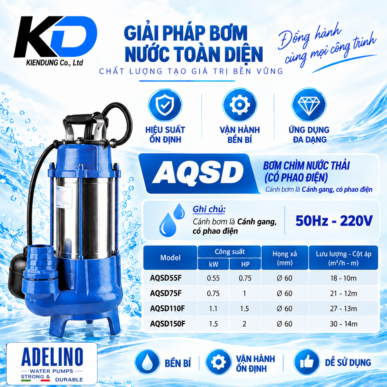 Áp phích máy bơm ADELINO