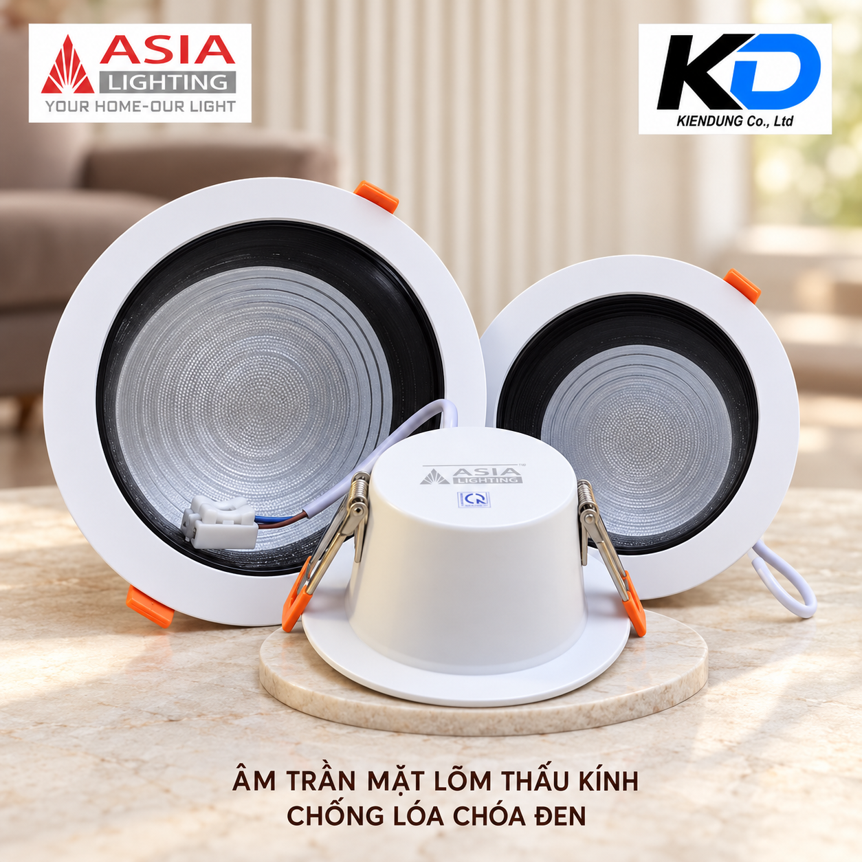 Bộ ba đèn âm trần chống chói-6