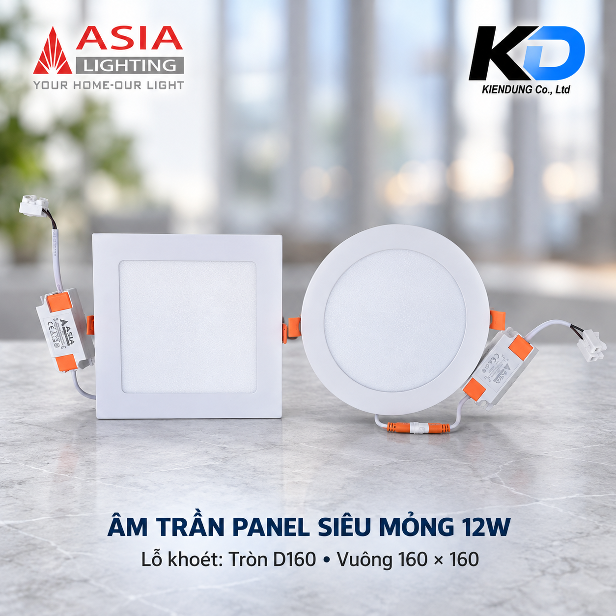 Đèn panel âm trần 12W vuông tròn-2