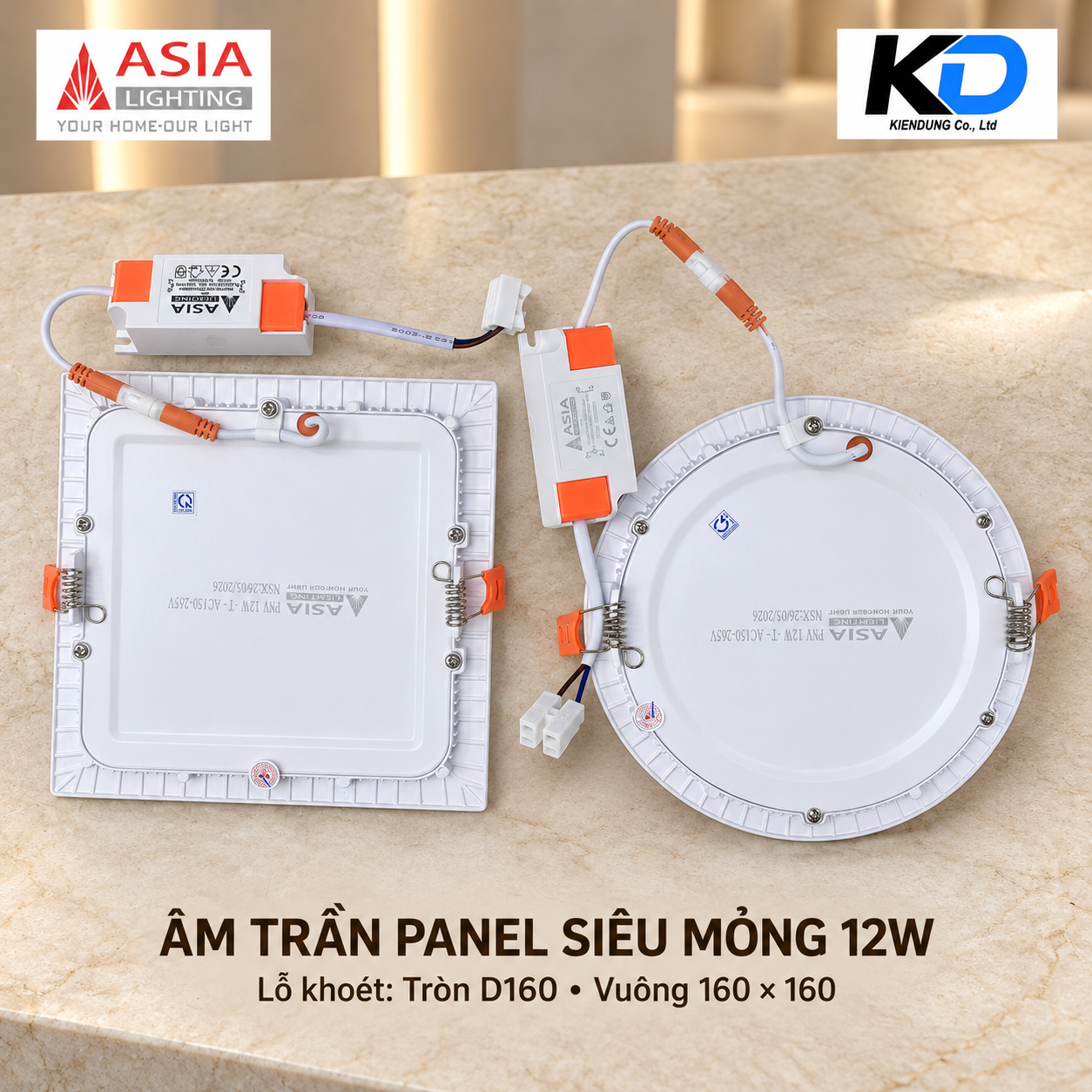 Đèn âm trần 12W vuông tròn mặt sau-1