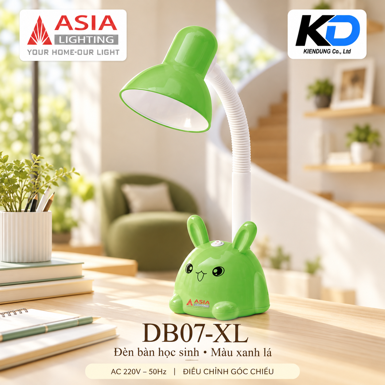 Đèn bàn thỏ xanh trong góc học-20