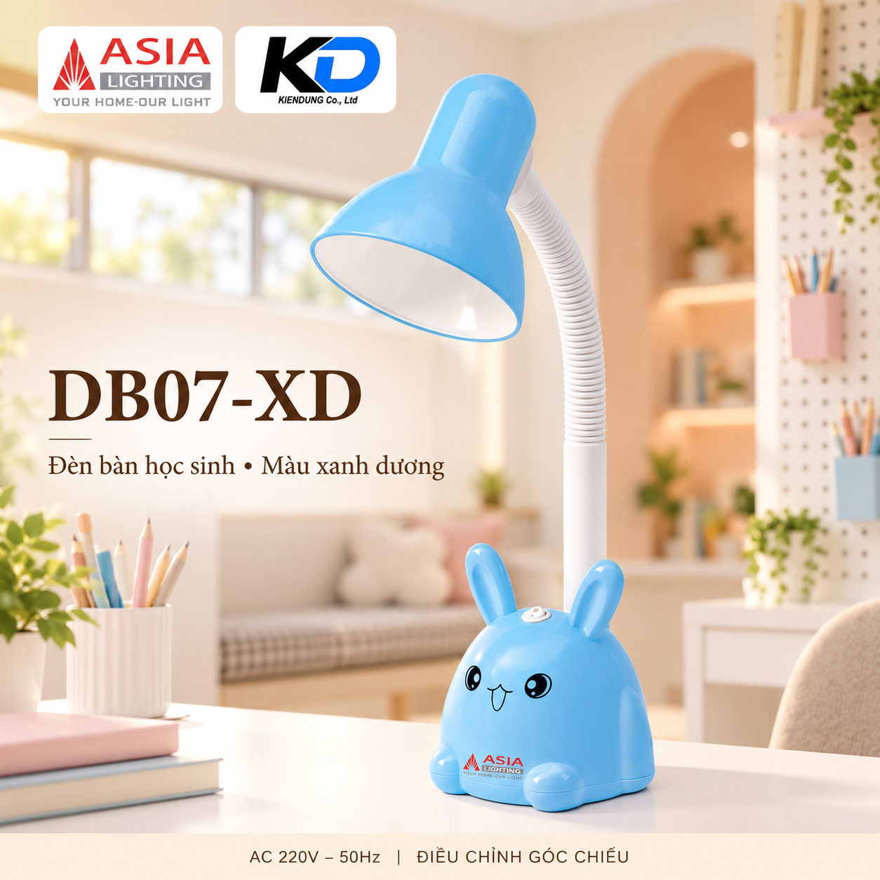 Đèn bàn học thỏ xanh DB07-XD-19
