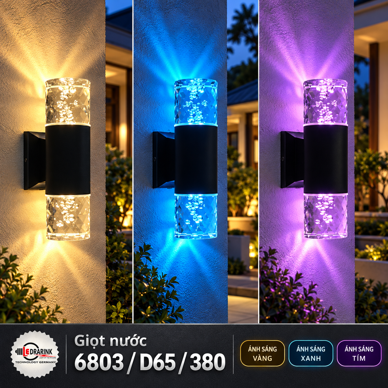 Đèn tường Giọt nước ba sắc-5