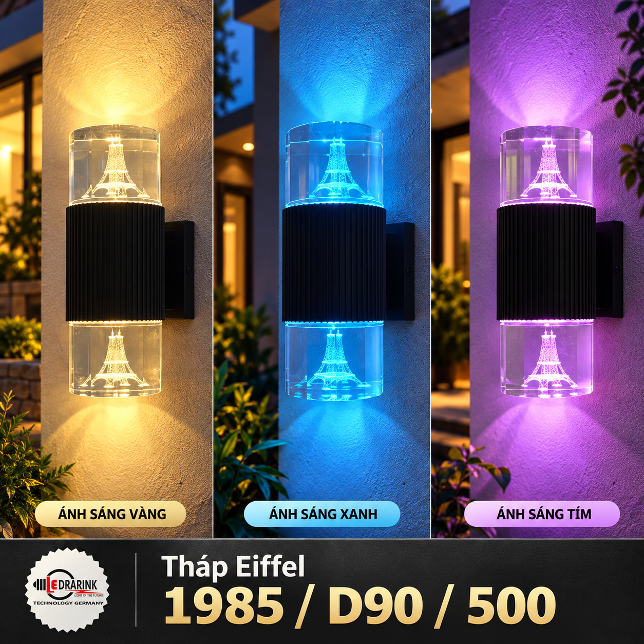 Đèn tháp Eiffel ba sắc màu-3