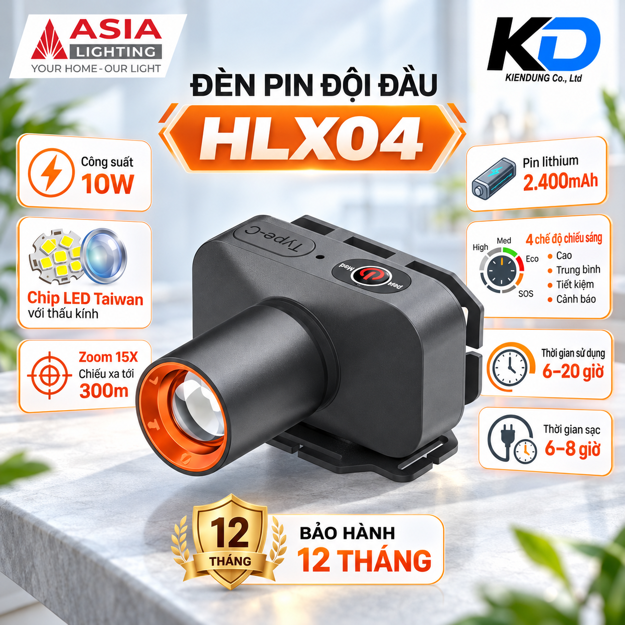 Đèn pin đội đầu HLX04-3