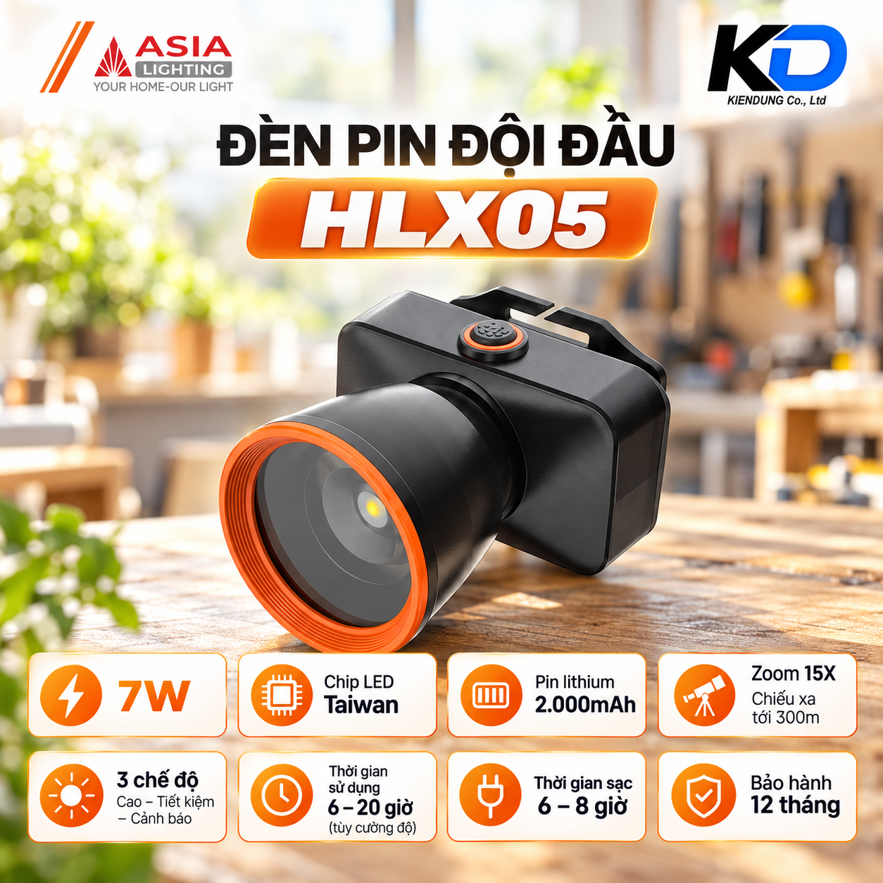 Đèn pin đội đầu HLX05 cao cấp-2