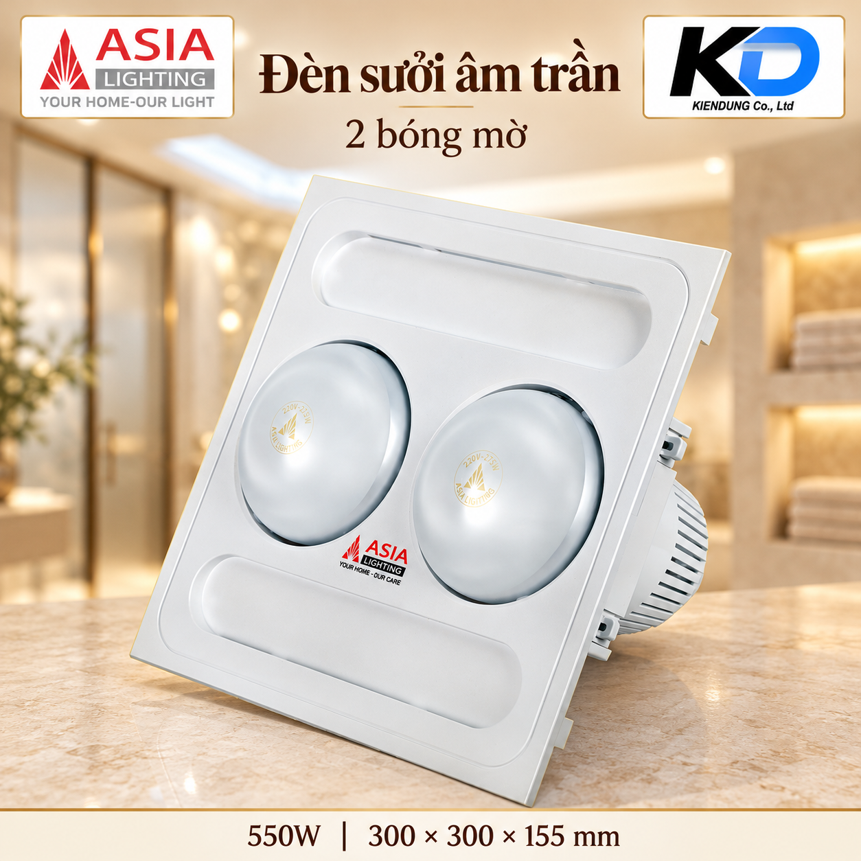 Đèn sưởi âm trần hai bóng mờ-9