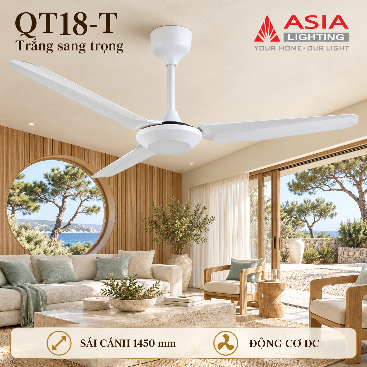Quạt trần trắng trong lounge ven biển-54