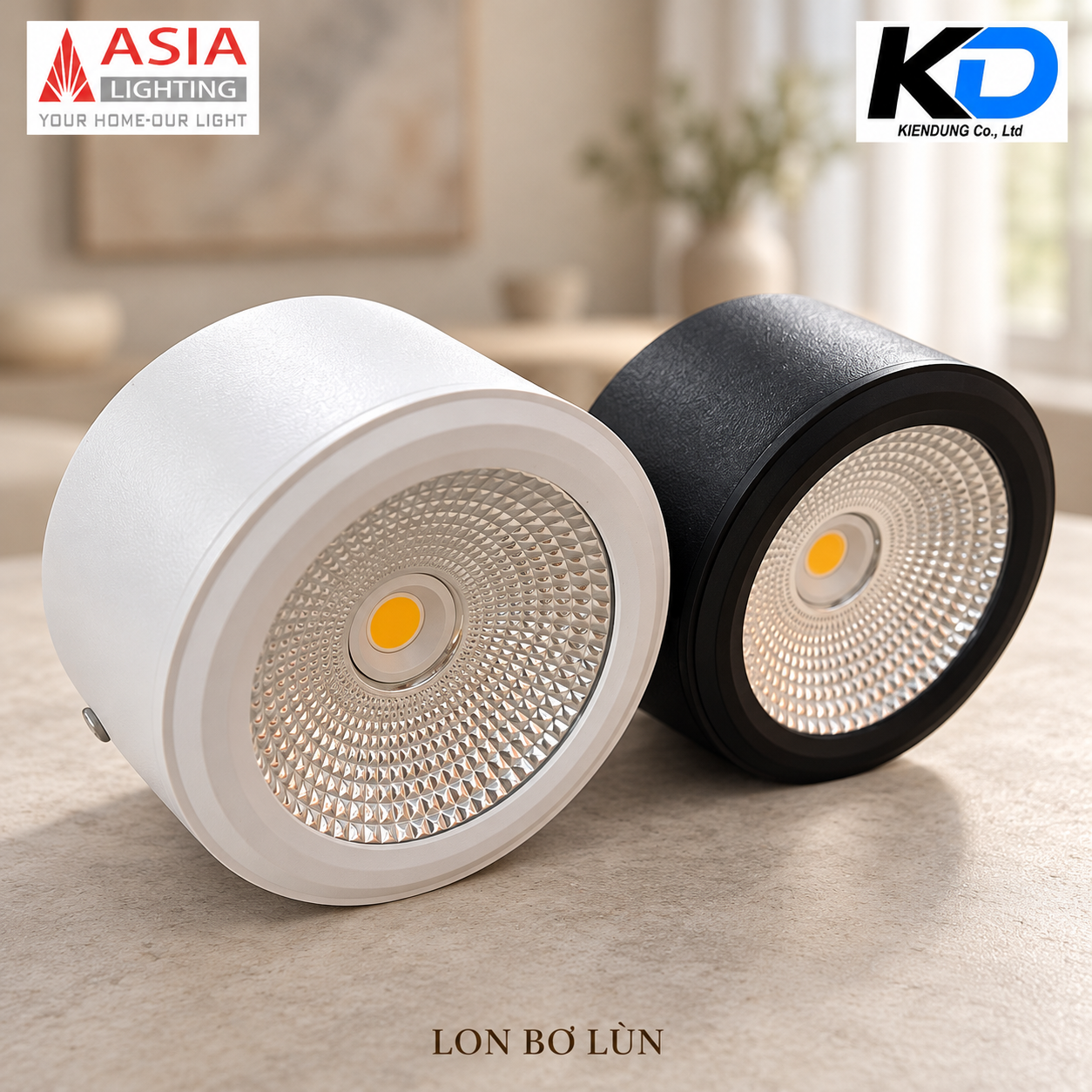 Đôi đèn COB trắng đen-4
