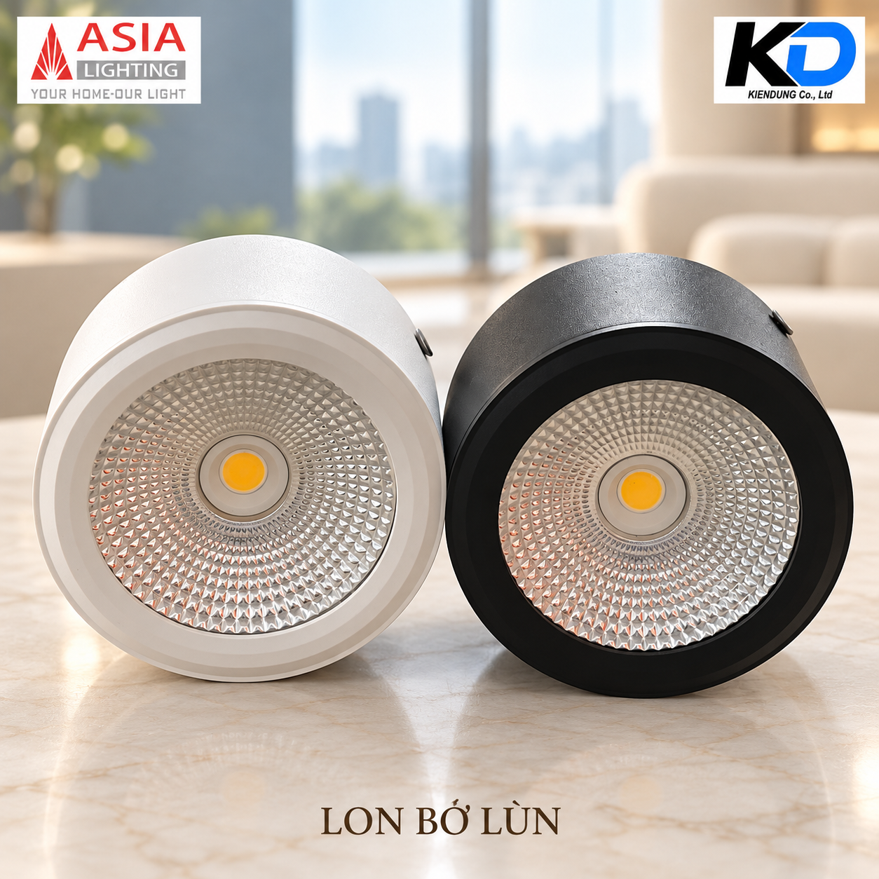 Cặp đèn COB trắng đen-5