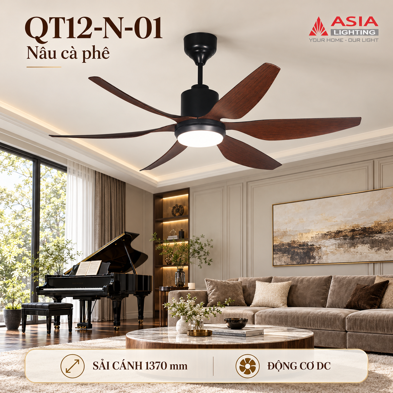 Quạt trần cao cấp giữa phòng nhạc-32