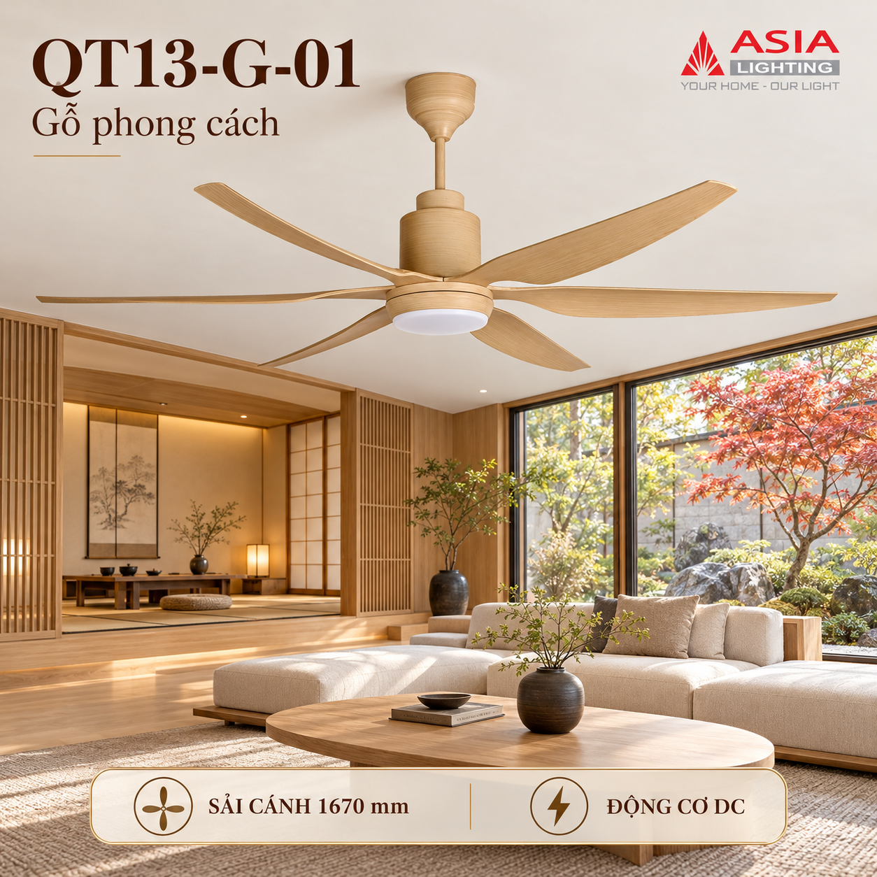 Quạt trần gỗ sáu cánh cao cấp-37