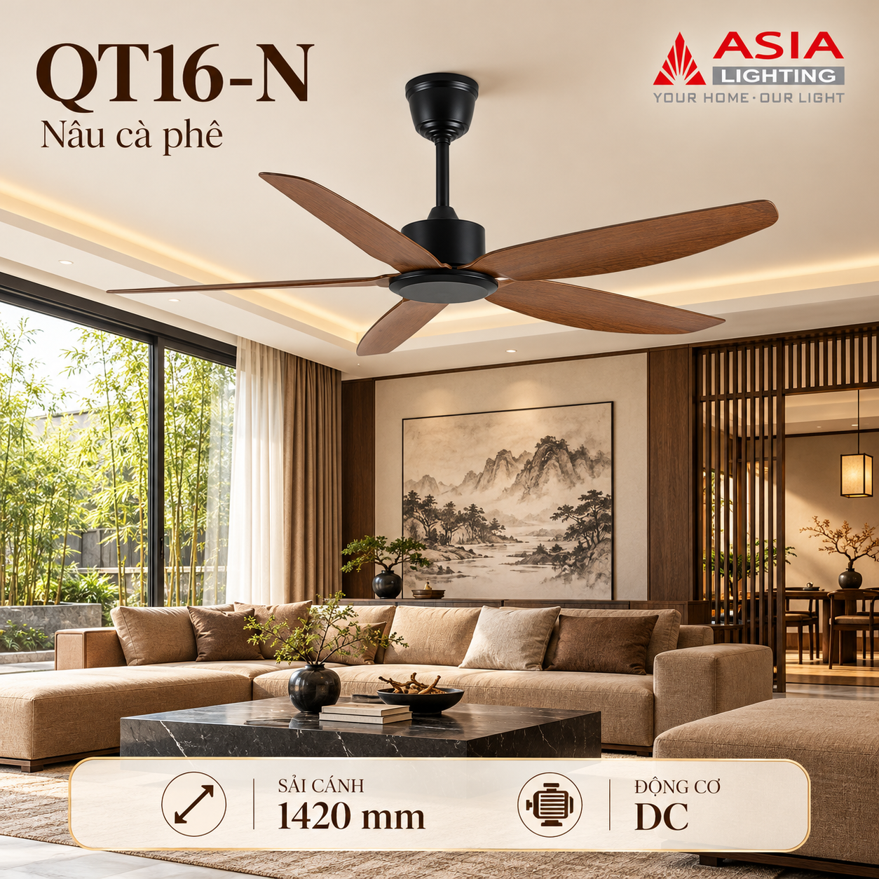 Quạt trần QT16-N, penthouse Á Đông-49