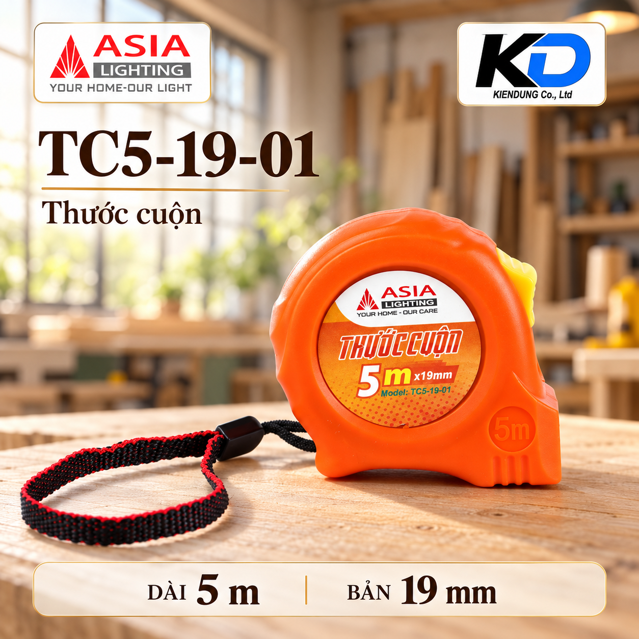 Thước cuộn cam trong xưởng mộc-1